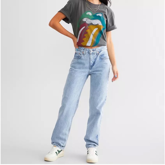 Levi's Denim - Levis Low Pro Straight Light Wash Women Sz 26 Denim Jeans Retro Mid Rise 90 Look